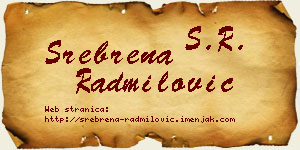 Srebrena Radmilović vizit kartica